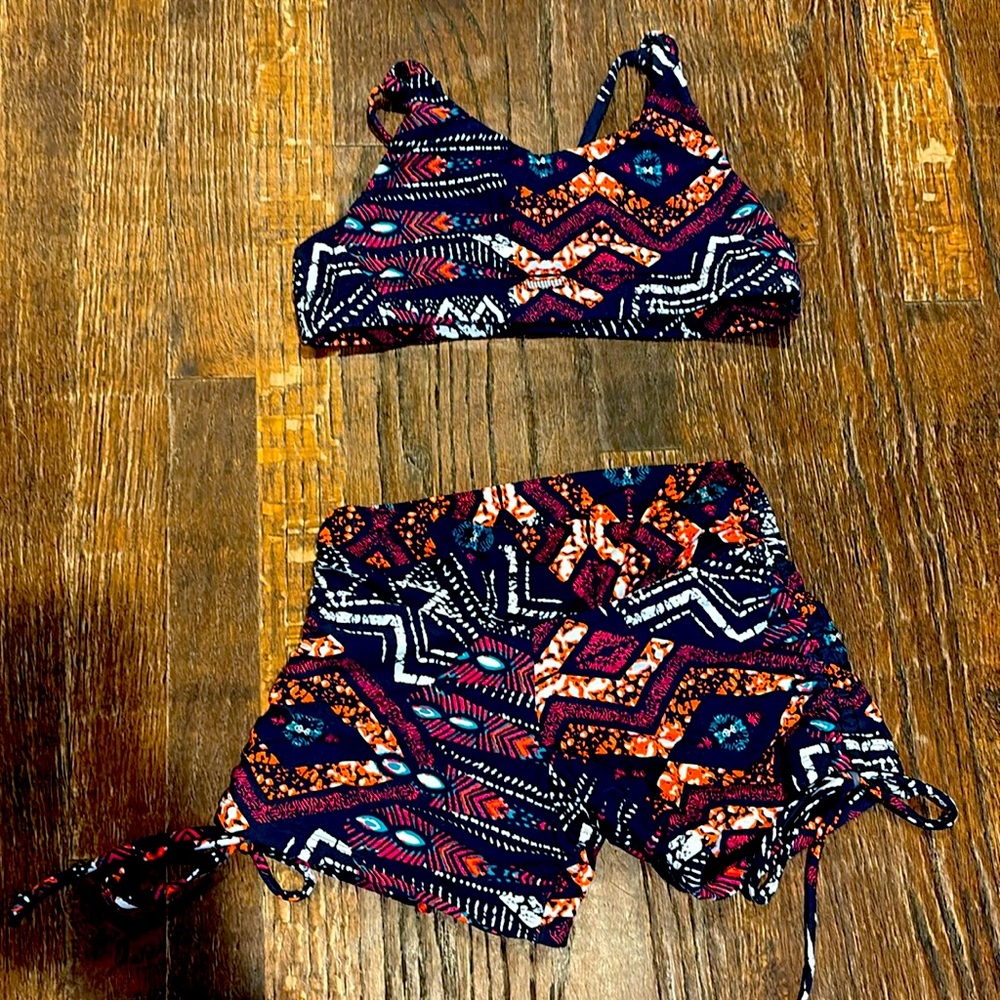 Liquido set of yoga wear tie bottoms kino style sz M euc